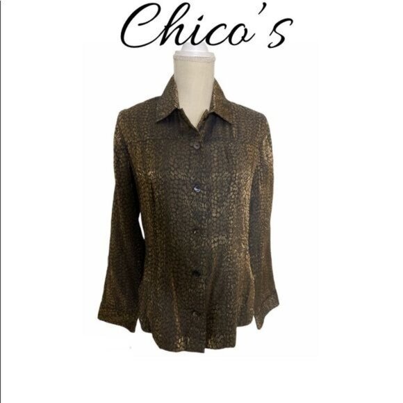 Chico's Tops - Chico's Animal Print Button Down Blouse